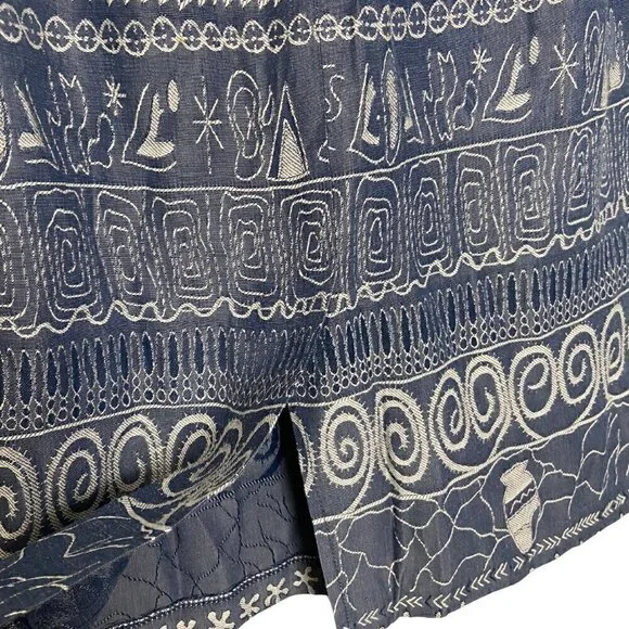 Vintage Bohemian Rayon Midi Skirt with Tribal Print - Picture 5 of 6